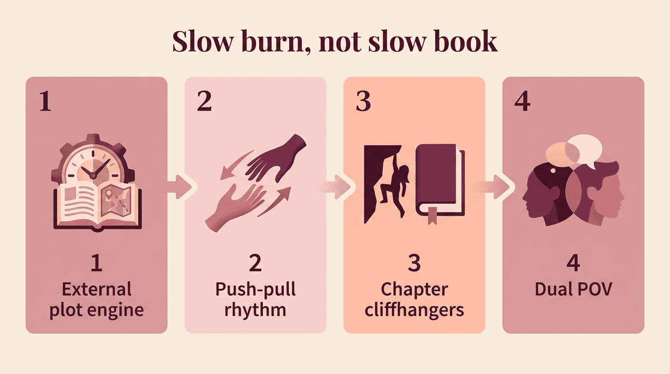 Flow showing where the slow-burn payoff should land